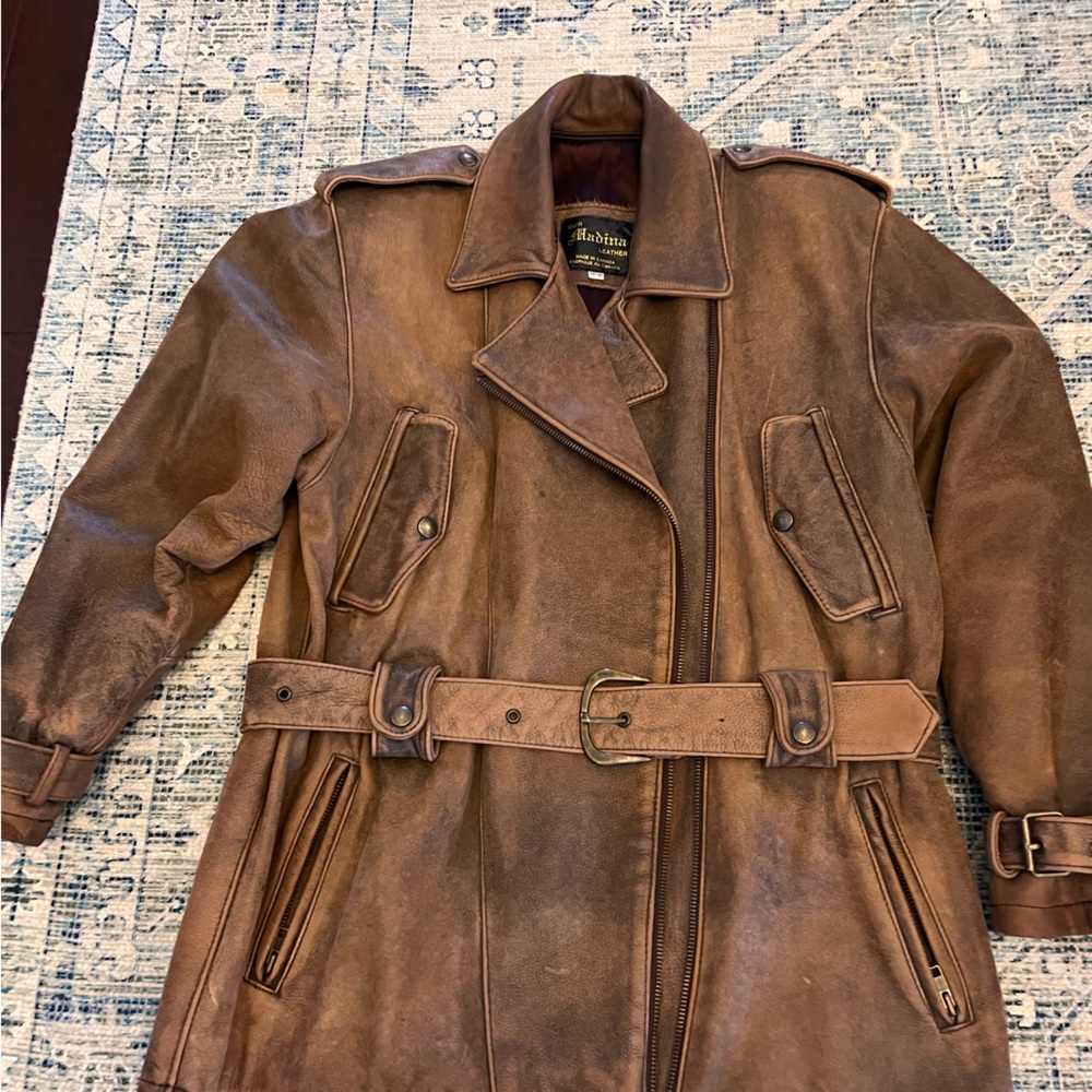 Womens brown leather jacket